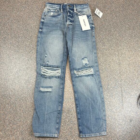 NWT Frame Denim Le Original Straight Leg Distressed Jean 24 - Picture 6 of 6